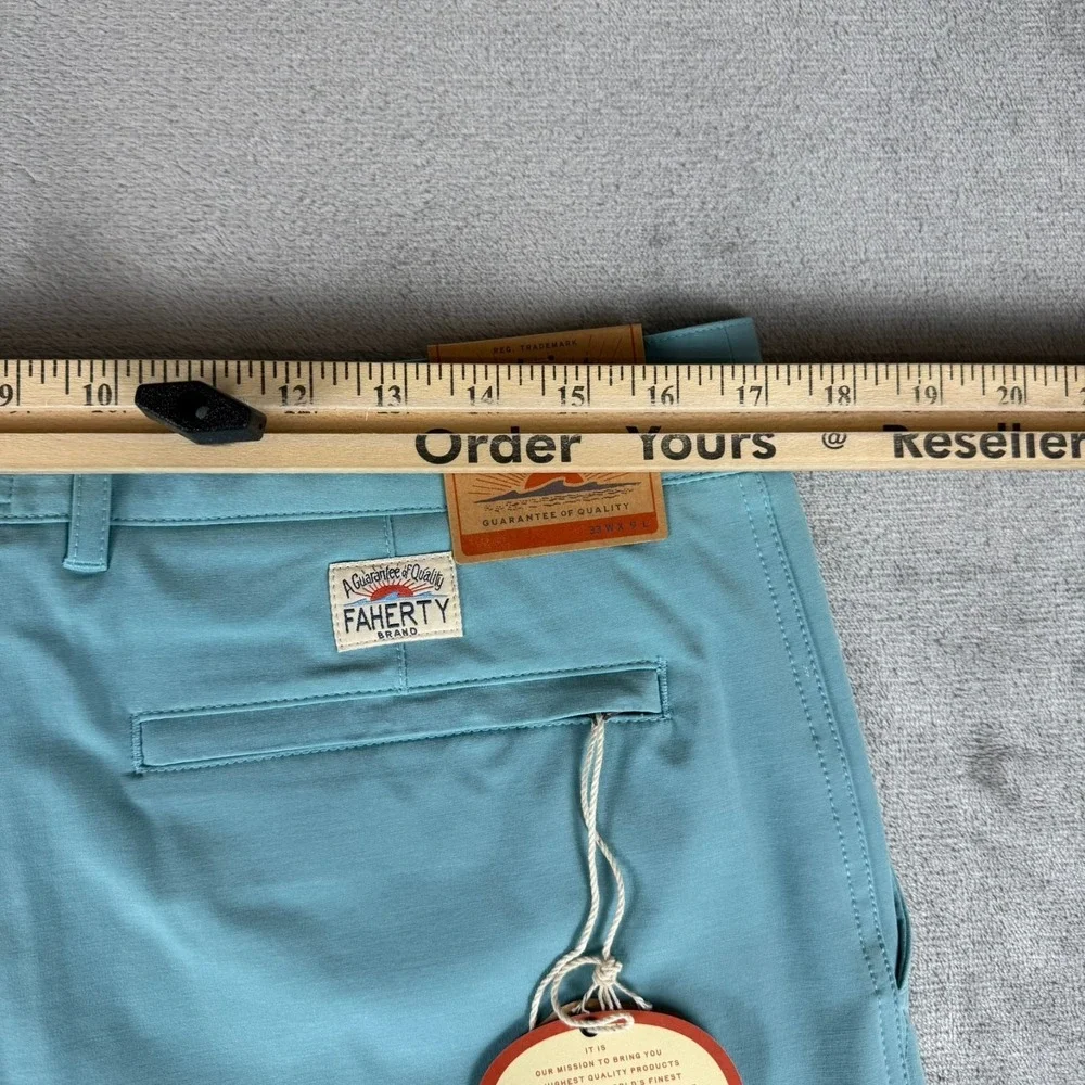 Faherty All-Day Shorts Mens 33 Turquoise Sky 9